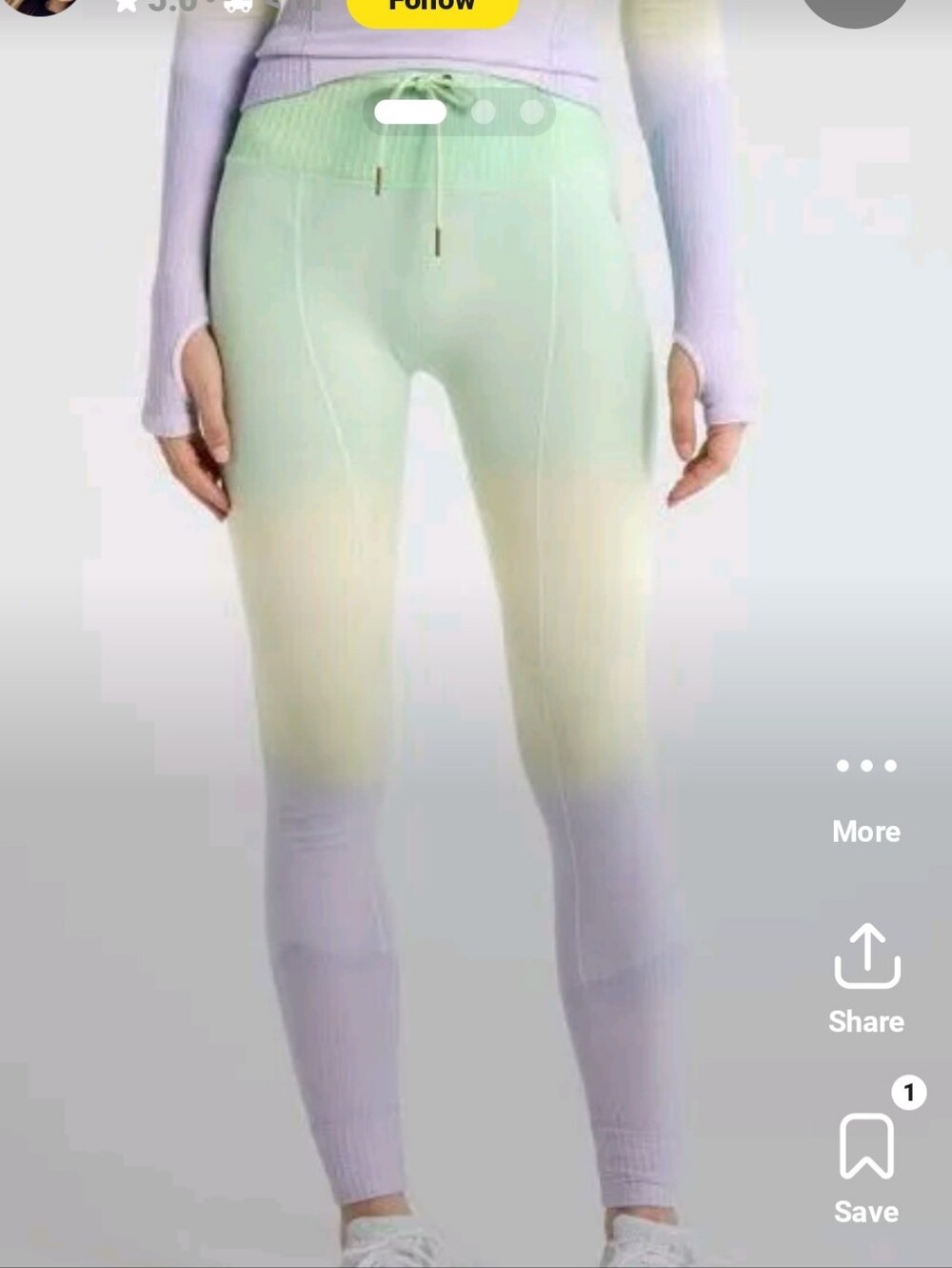 Free People Movement Take Flight Ombre Base Leggings | Faded Neon Combo M/L NWT